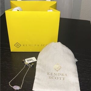 NWT Kendra Scott Silver Necklace with Purple Stone